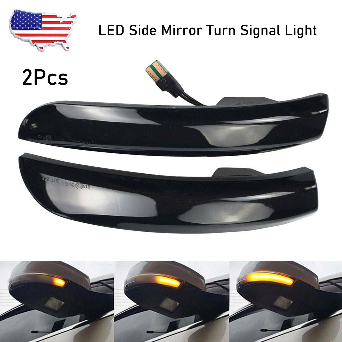 Sequential Led Side Mirror Turn Signal Light For Ford Kuga Escape Focus EcoSport
