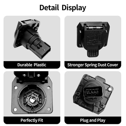 56038366AB Trailer Wiring 7-Way Pin Connector Plug For Ram Durango Jeep Chrysler