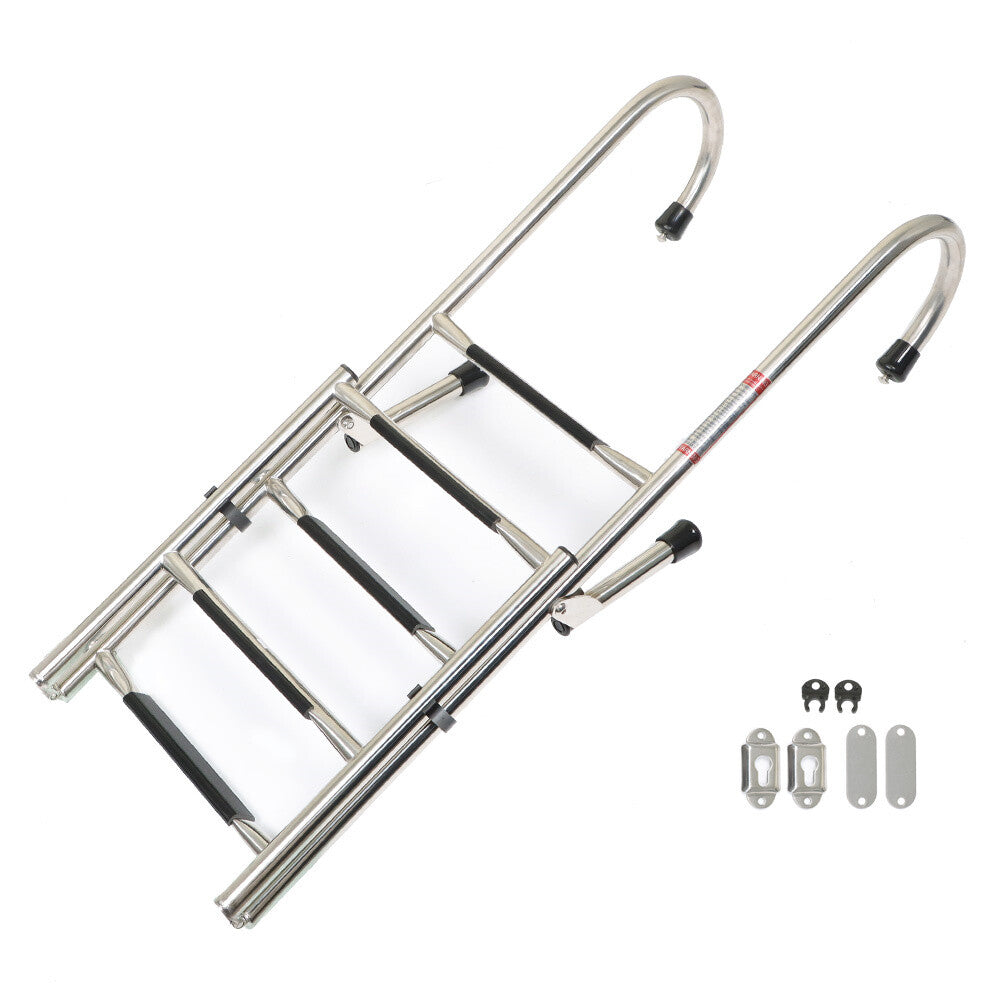 Solid Spare New 2 Step+3 Step Stainless Steel Folding Ladder Telescoping 400 lb. Limit