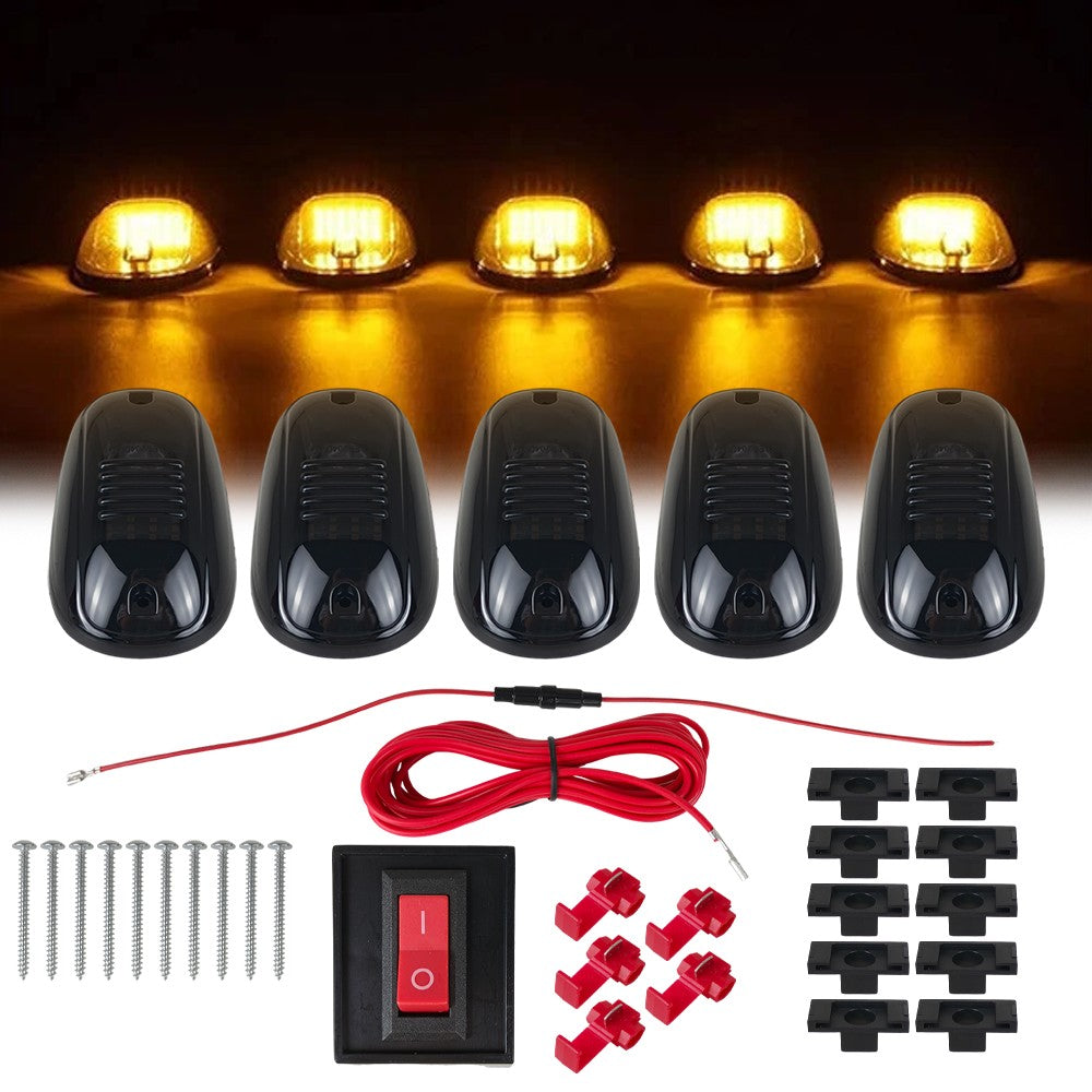 Amber Smoke Cab Roof Marker Lights For Dodge Ram 1500 2500 3500 4500 2003-2018