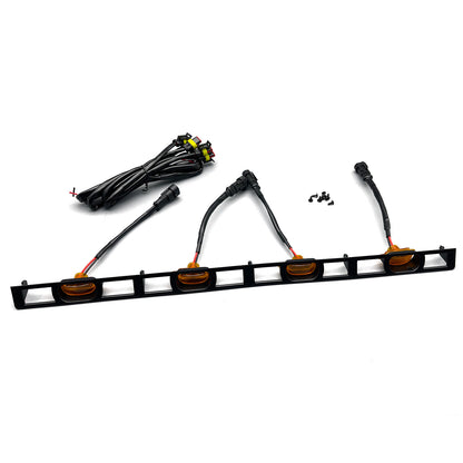 For 2012-15 Toyota Tacoma Front Hood Grille Amber LED Lights Assy w/Wire Harness