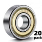 608-ZZ Ball Bearing 8x22x7 Dual Shielded Metal Chrome Skateboard 608Z (20 QTY)