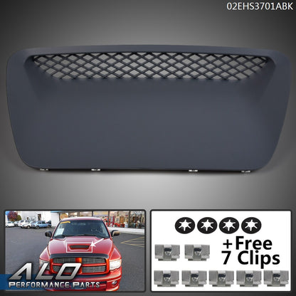 Solid Spare Hood Scoop Molding Bezel 4 Retainer Nuts Fit For 04-05 Dodge Ram 1500 SRT Black