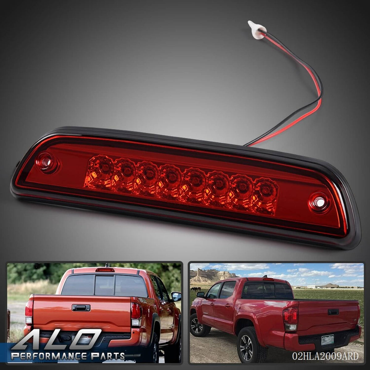 Solid Spare Rear LED Third 3rd Brake Light Lamp Red Lens Fit For 1995-2017 Toyota Tacoma