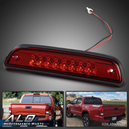Solid Spare Rear LED Third 3rd Brake Light Lamp Red Lens Fit For 1995-2017 Toyota Tacoma
