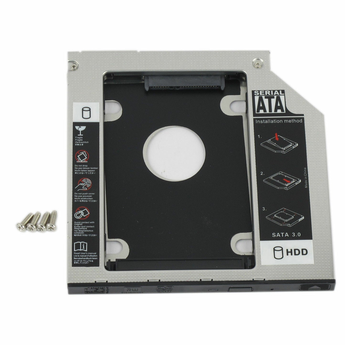 New 9.5mm Universal For SATA 2nd HDD SSD Hard Drive Caddy CD/DVD-ROM Optical Bay