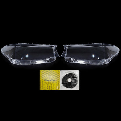 For BMW G30 G31 G38 5 Series 2016-2020 Pair Headlight Len Cover+Glue Clear Shell