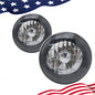 7" Inch Round Clear Lens Diamond Cut Projector Black Chrome Headlights