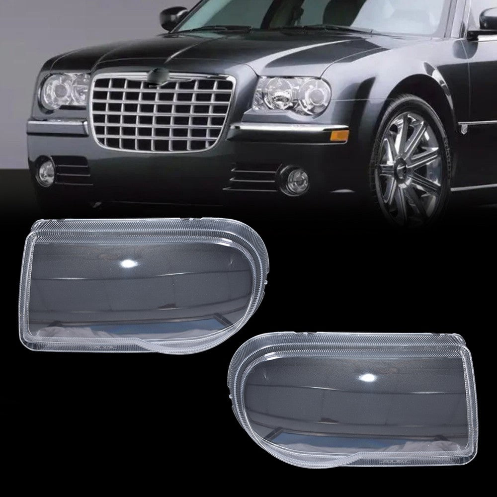 A Pair For Chrysler 300 300C 2005-2010 Front Headlight Lens Cover Shell Clear