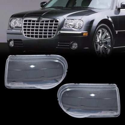 A Pair For Chrysler 300 300C 2005-2010 Front Headlight Lens Cover Shell Clear