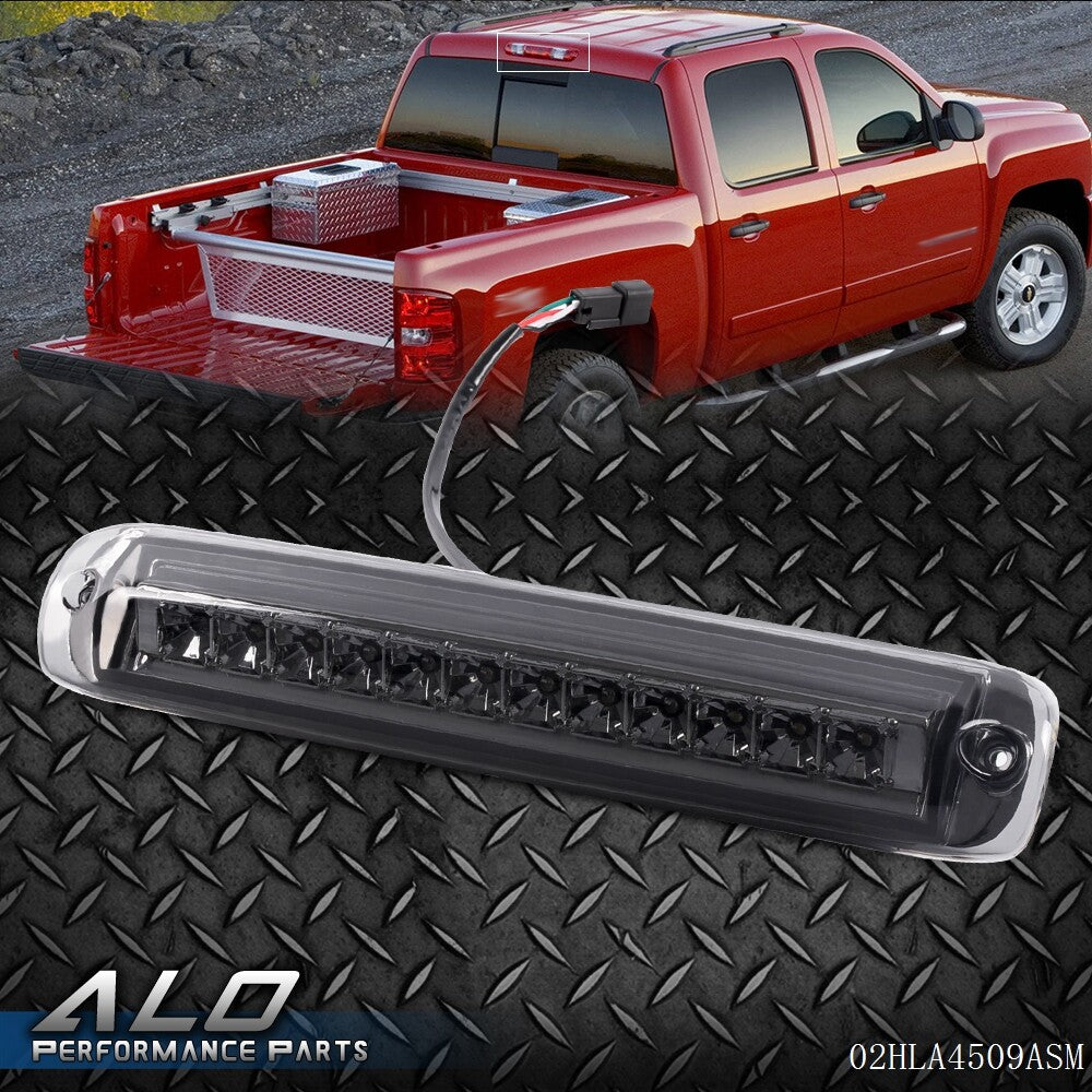 Solid Spare Fit For 99-2006 Silverado 1500 2500 3500 Sierra Smoke LED 3rd Brake Cargo Light
