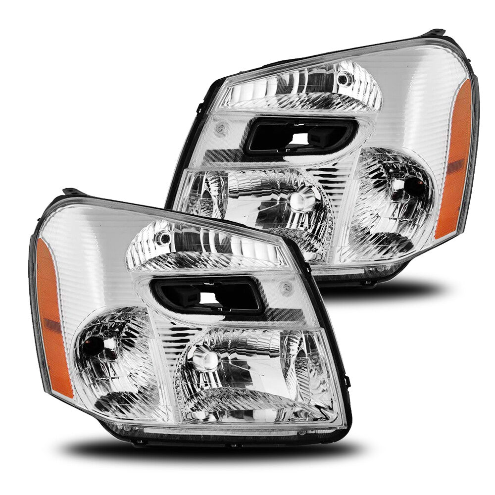 Solid Spare Fit For Chevy Equinox 2005-2009 Headlights Headlamps Replacement Clear Lens
