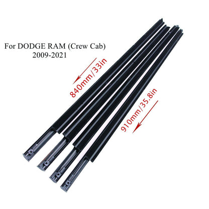 4Pcs Fit For 2009-2021 Ram 1500 2500 3500 4500 5500 Outer Belt Weatherstrip New