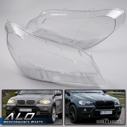 Solid Spare Left & Right Headlight Lampshade Replacement Lens Fit For 2007-2012 BMW X5 E70
