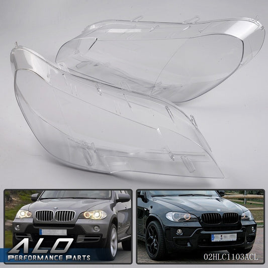 Solid Spare Left & Right Headlight Lampshade Replacement Lens Fit For 2007-2012 BMW X5 E70