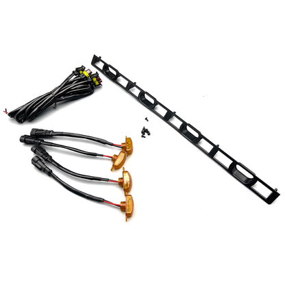 For 2012-15 Toyota Tacoma Front Hood Grille Amber LED Lights Assy w/Wire Harness
