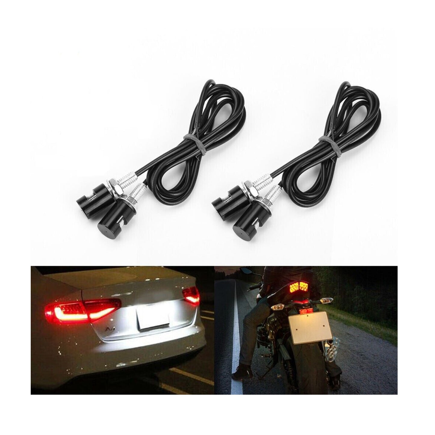 4× Motorcycle Car LED License Plate Light 5630/5730 SMD Screw Bolt Lamp Bulbs US