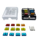 6Way Car Boot Power Distribution 12/24V Blade Fuse Holder Box Block Panel Board