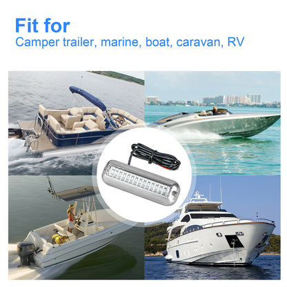 2x 42 LED Blue 316 Stainless Steel Underwater Boat Marine Transom Lights Pontoon