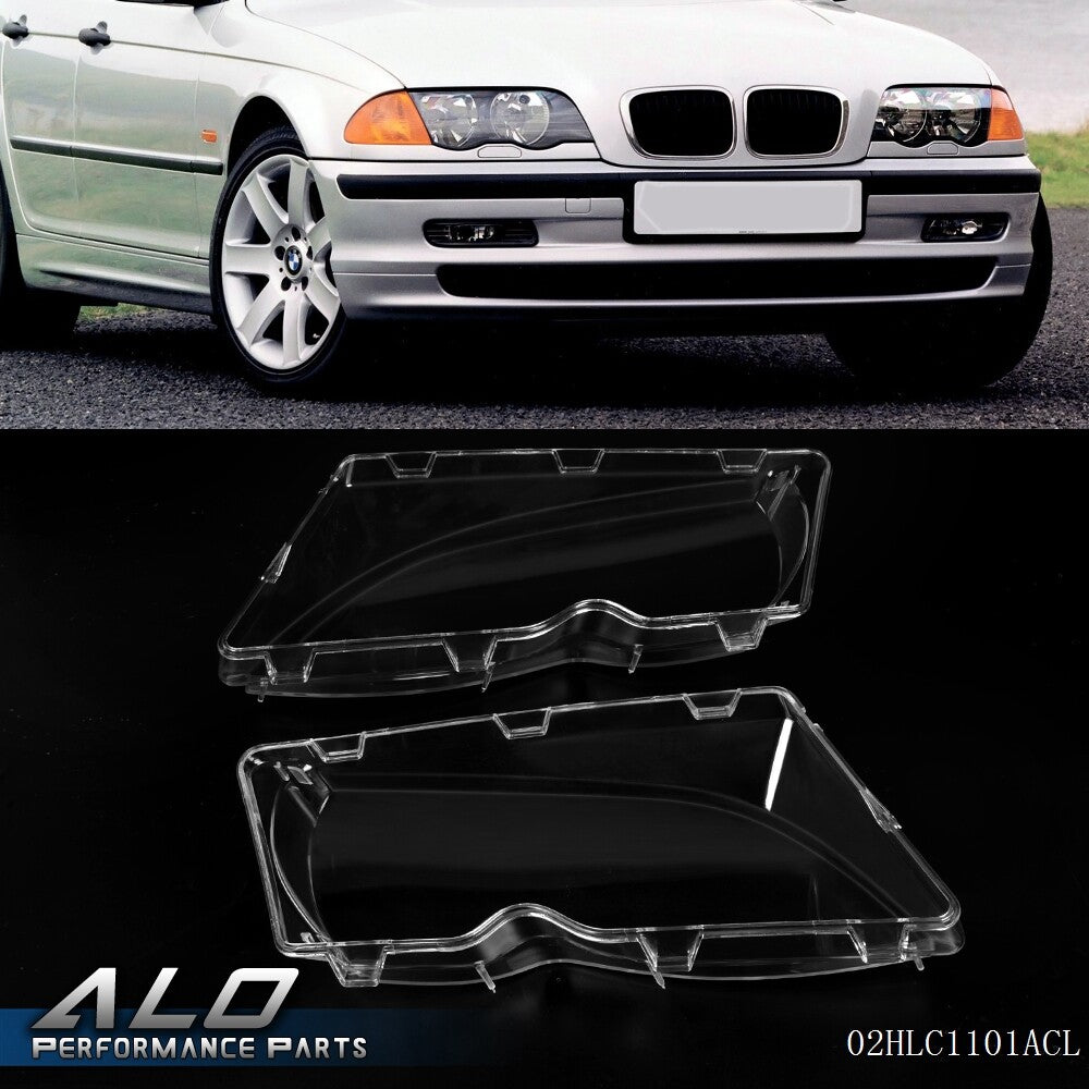 Solid Spare Fit For 02-06 BMW E46 3 Series Left & Right Headlight Replacement Lens Clear