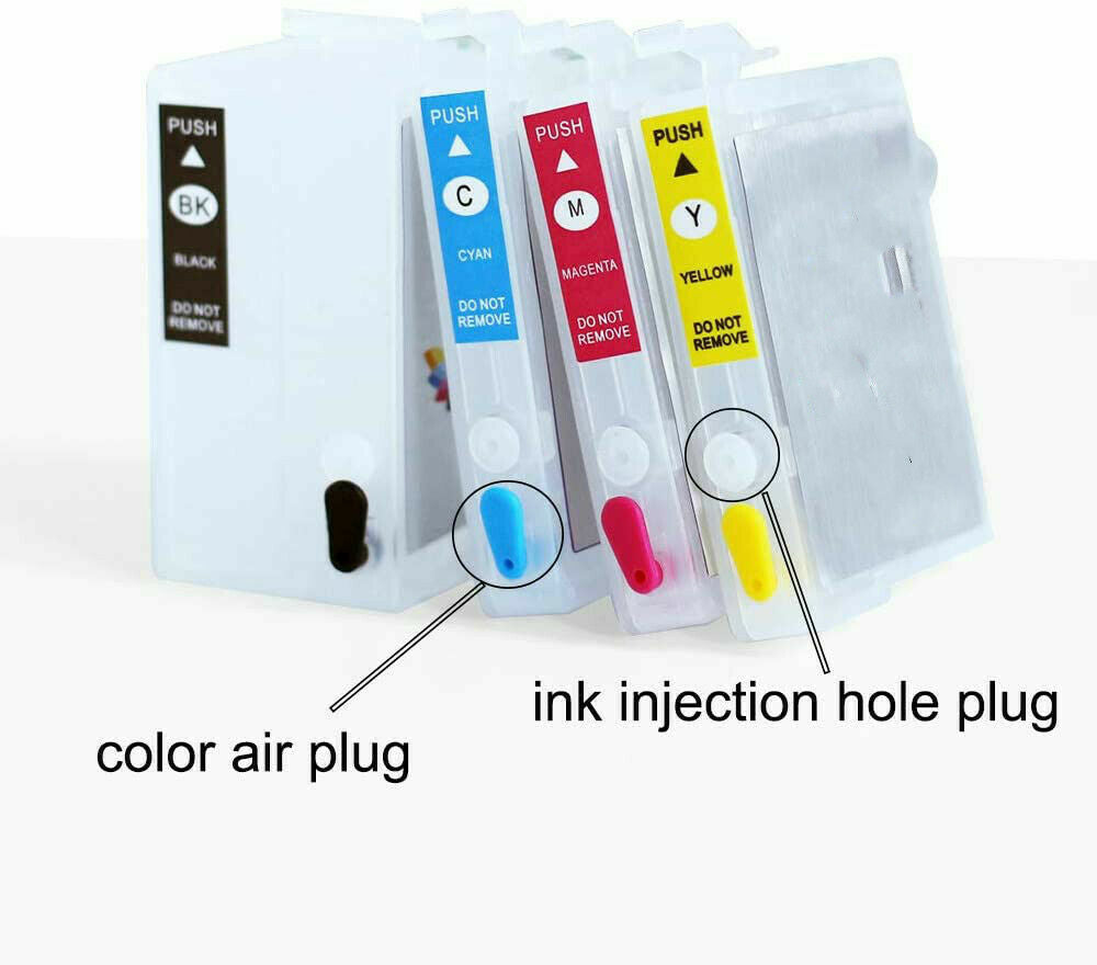 4-Color Refillable Ink Cartridges For Epson WorkForce 7210 7710 7720 Printers US