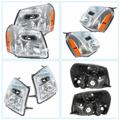 Solid Spare Fit For Chevy Equinox 2005-2009 Headlights Headlamps Replacement Clear Lens