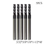 LOT OF 5 PCS 3/32" 4 FLUTE CARBIDE End Mills Solid Carbide AlTiN Coated New