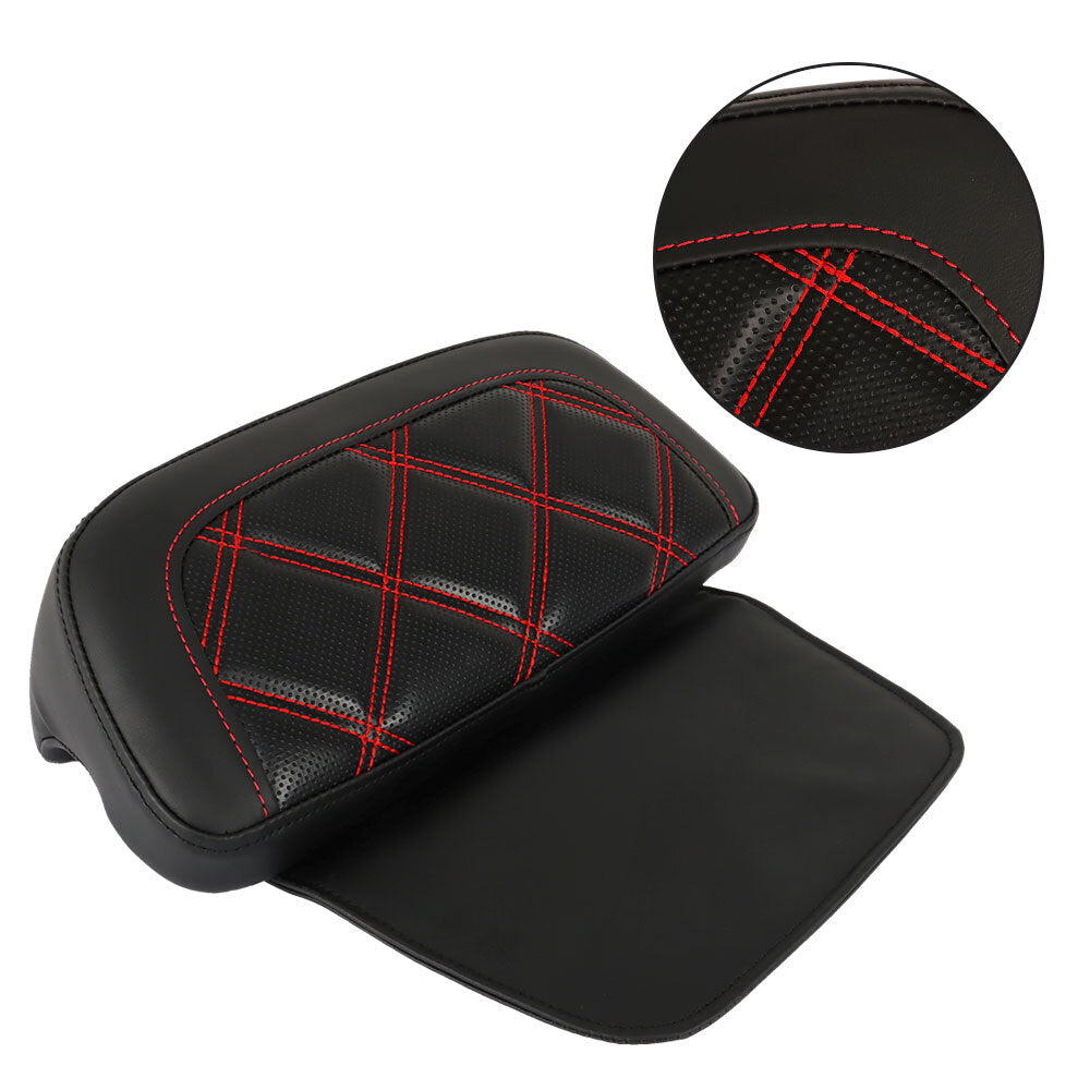 Solid Spare Backrest Pad Red Stitching For Glide Street Road Glide Road King 2009-UP USA
