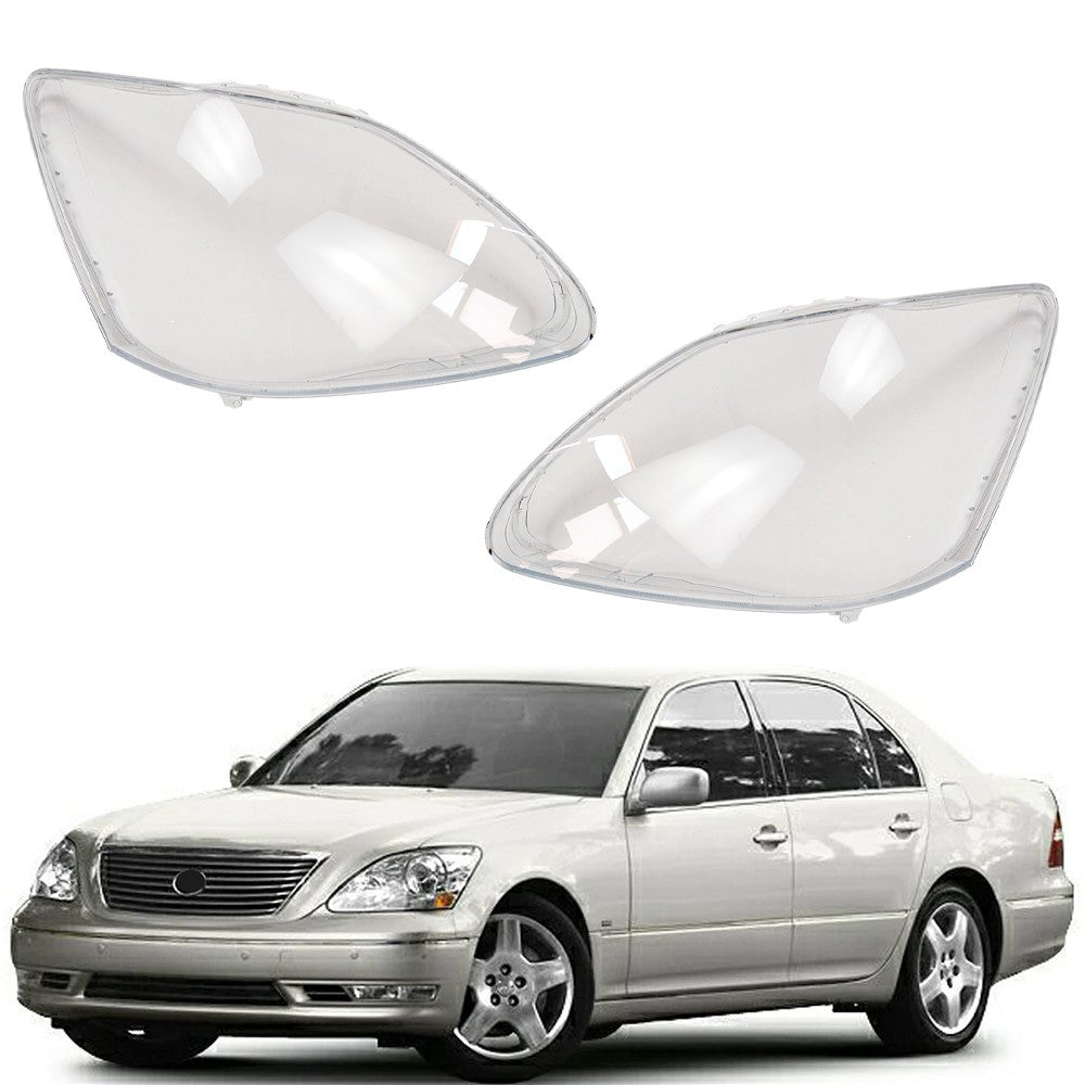 L+R Clear Front Headlight Lens Cover Pair For Lexus LS430 2004 2005 2006
