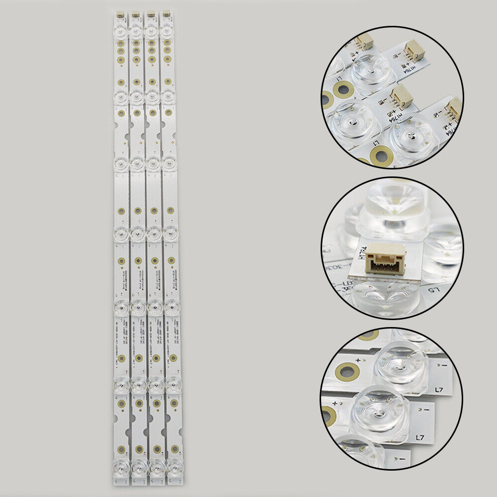 LED Strips(4) for 50S421 50S423 TCL-GIC-50D6-3030-4X7-LX20180417 4C-LB5007-ZM03J
