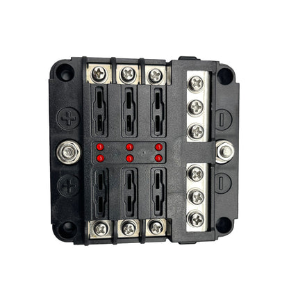 Blade Fuse Box Block Holder 12-24V 6 Way Car Boat Power Distribution Panel Board