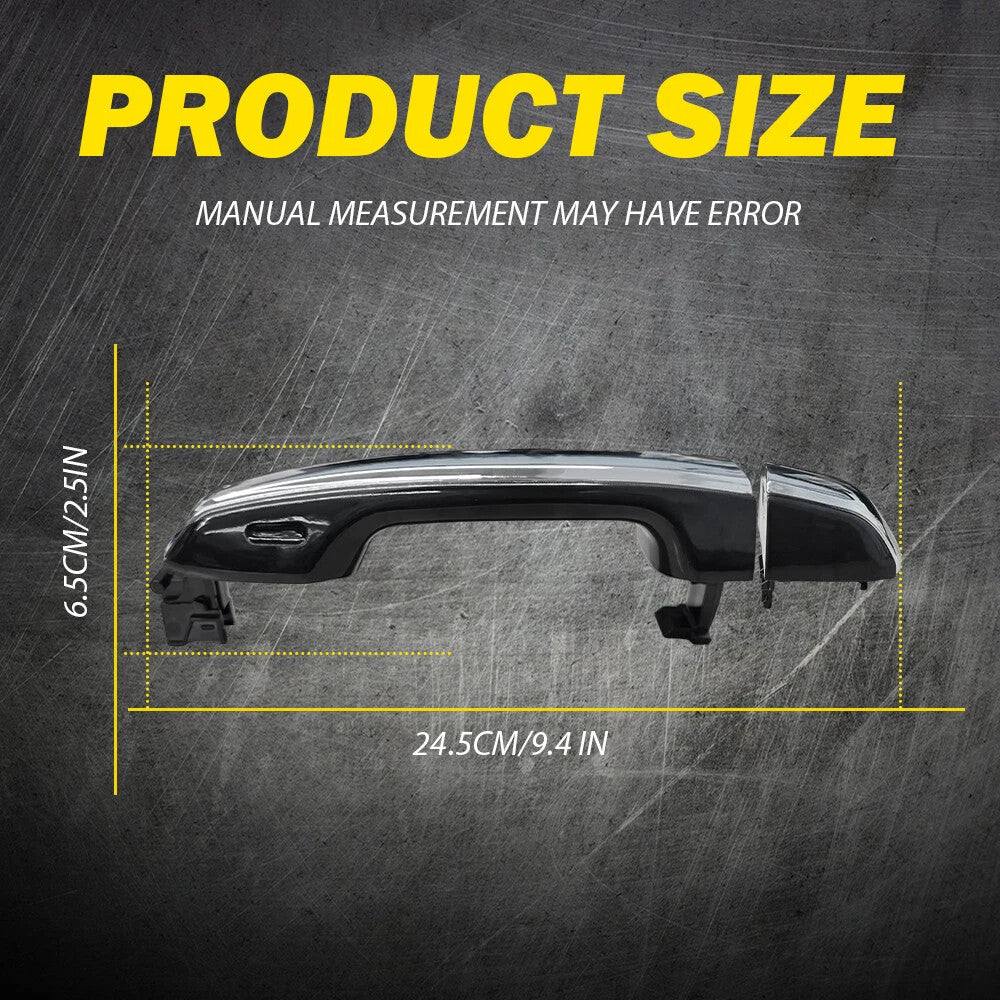 Rear Left and Right Outside Door Handle Black+Chrome For 2010-2021 Lexus GX460