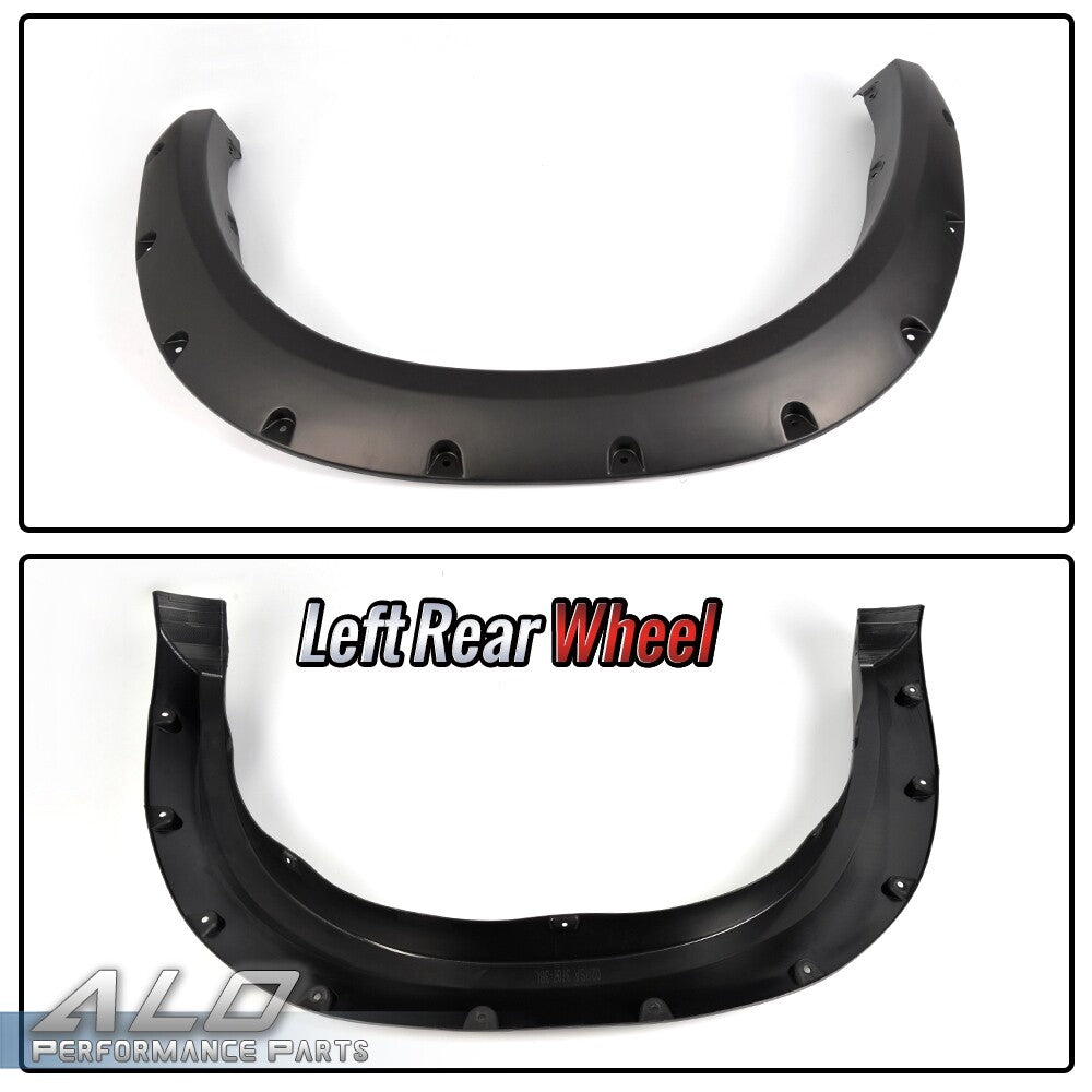 Solid Spare 4pcs Pocket Style Rivet Fender Flares Wheel Cover Fit For 10-17 Ram 2500 3500