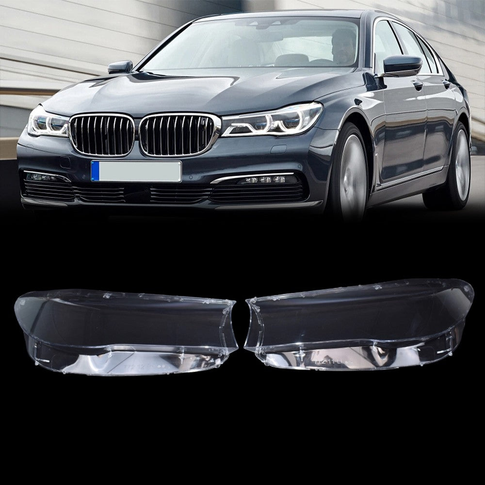 For BMW 7 Series 740i 750i G11 G12 2016 17-2019  Pair Headlight Lens Clear Cover