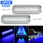 2x 42 LED Blue 316 Stainless Steel Underwater Boat Marine Transom Lights Pontoon