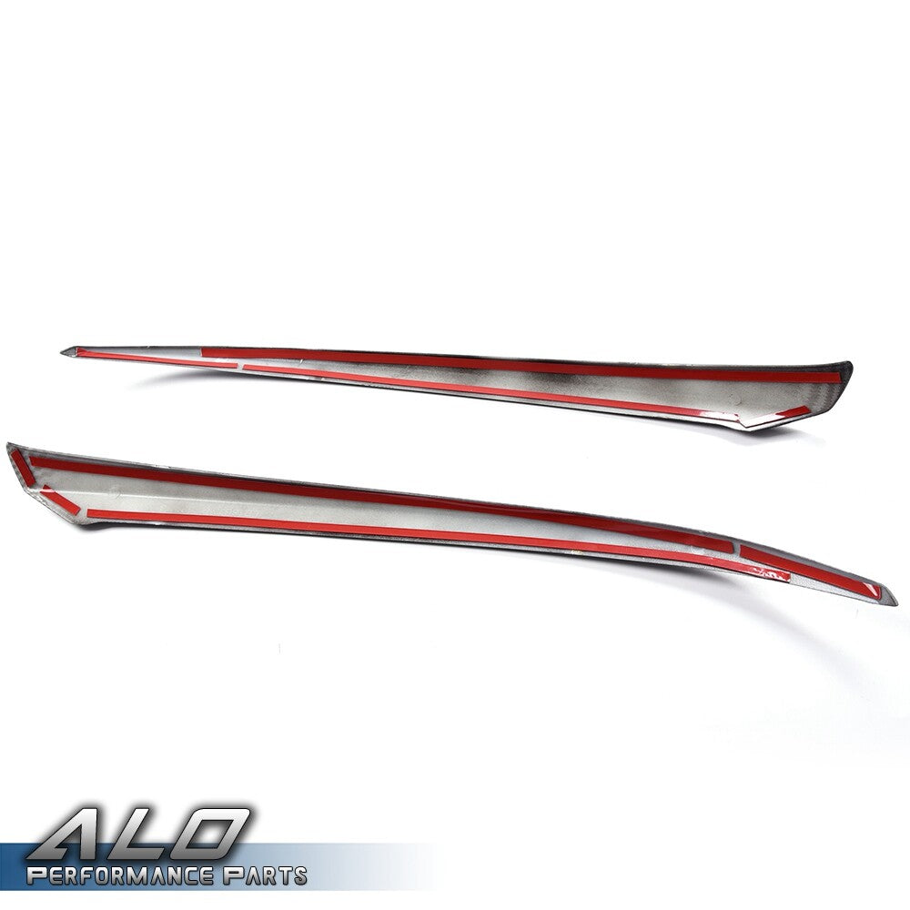 Solid Spare Fit For 2018-2020 Honda Accord Carbon Look Grille Eyelid Overlay Cover Trims