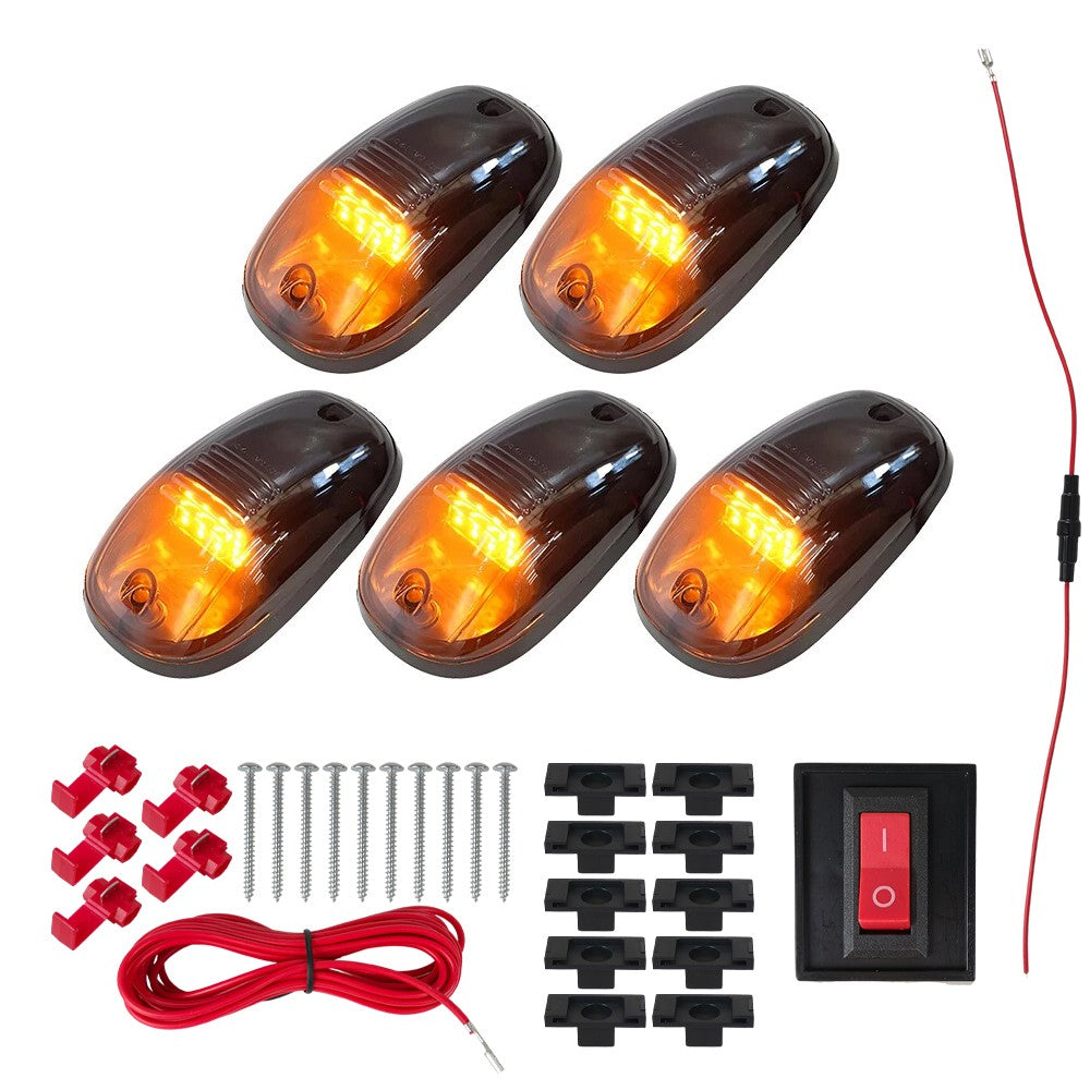 Amber Smoke Cab Roof Marker Lights For Dodge Ram 1500 2500 3500 4500 2003-2018