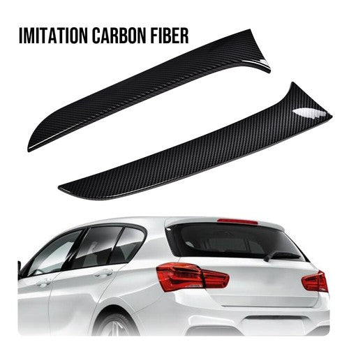 Solid Spare Fit For 12-19 BMW F20 F21 Carbon Look Rear Trunk Side Wings Spoilers Panels