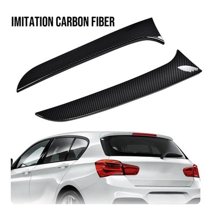 Solid Spare Fit For 12-19 BMW F20 F21 Carbon Look Rear Trunk Side Wings Spoilers Panels