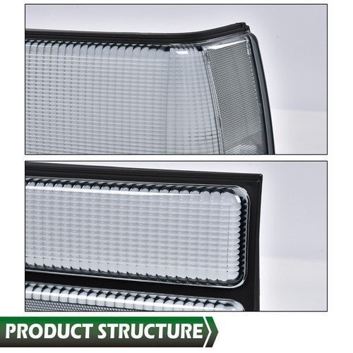 Solid Spare Fit For 87-93 Ford Mustang Fox Body LX Style Smoke Tail Light Lens Left+Right