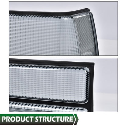 Solid Spare Fit For 87-93 Ford Mustang Fox Body LX Style Smoke Tail Light Lens Left+Right