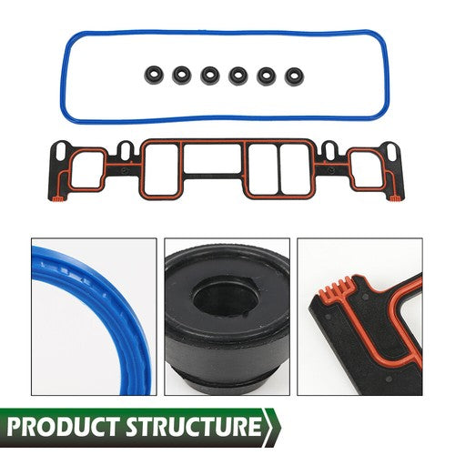 Solid Spare Fit For 96-06 Chevrolet GMC V6 Savana 4.3L Vortec OHV Head Gasket Set Bolts