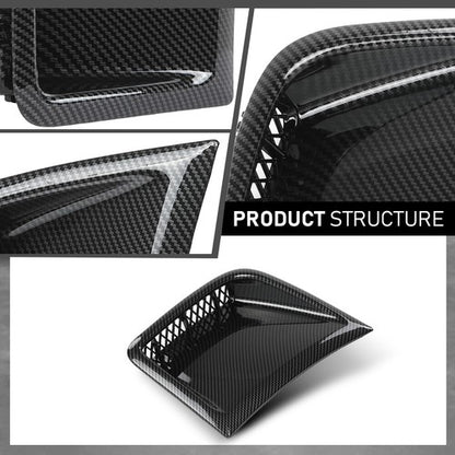 Solid Spare Carbon Look Front Bumper Side Air Vent Fit For 08-14 Subaru Impreza WRX STI