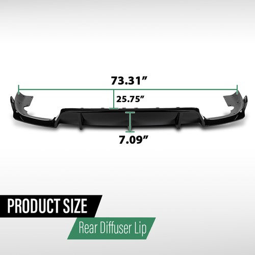 Solid Spare Rear Bumper Lip Diffuser Gloss Black Fit For 2020-2024 BMW G06 X6 M Sport