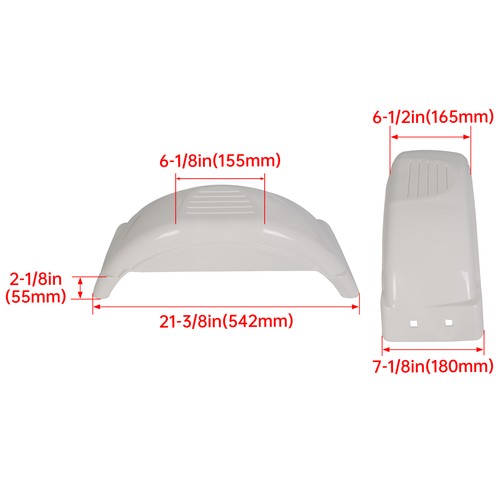 Solid Spare Set of 2 PWC/Jet Single Axle Trailer Fenders w/ Step for 8"-12" Tire Wheel