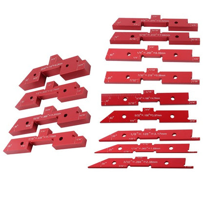 Solid Spare 14PCS For Router Table Precision Aluminum Blocks Height Gauge Set