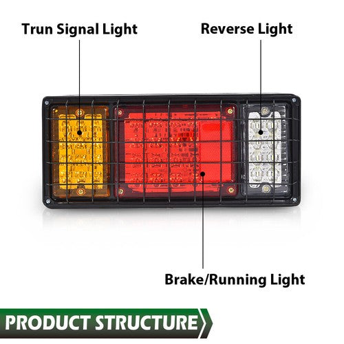 Solid Spare 2Pc 40 LED Tail Turn Signal Brake Reverse Running Lights Truck Trailer RV Camper