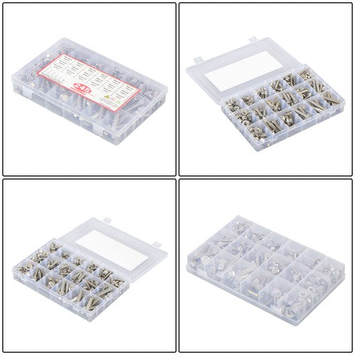 Solid Spare 245 Pcs Heavy Duty Flanged Bolts And Nuts Kit M6 M8 M10 Stainless Steel