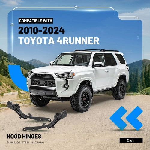 Solid Spare For 2010-2024 Toyota 4Runner Hood Hinges Steel Driver & Passenger Side