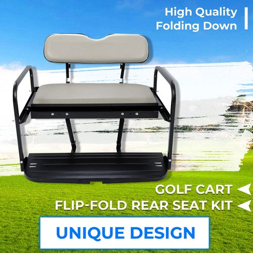 Solid Spare Rear Back Seat Kit Flip Folding For Yamaha G14 G16 G19 G22 Golf Cart Gray
